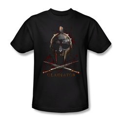 Gladiator Shirt Helmet Adult Black Tee T-Shirt