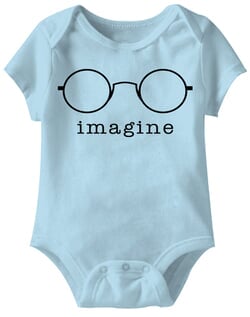 Click to get Glasses Funny Baby Romper Light Blue Infant Babies Creeper
