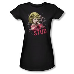 Grease Shirt Juniors Tell Me About It Stud Black Tee T-Shirt