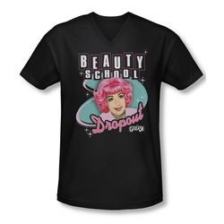 Grease Shirt Slim Fit V Neck Beauty School Dropout Black Tee T-Shirt