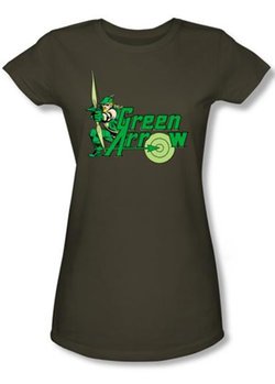 Green Arrow Juniors T-shirt - Green Arrow Military Green Tee