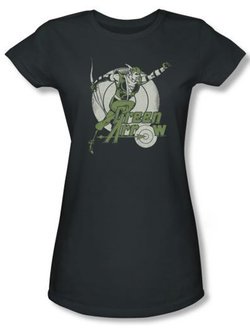 Green Arrow Juniors T-shirt - Right On Target DC Comics Charcoal Tee
