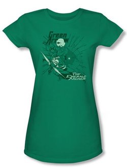 Green Arrow Juniors T-shirt - The Emerald Archer Kelly Green Tee