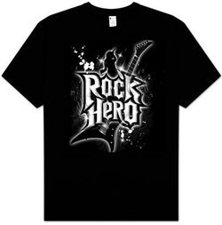 Guitar T-shirt - Rock Hero Guitar Player Adult Tee
