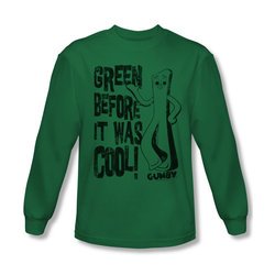 Gumby Shirt Cool Long Sleeve Kelly Green Tee T-Shirt