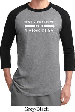 Guns Permit Mens Raglan Shirt