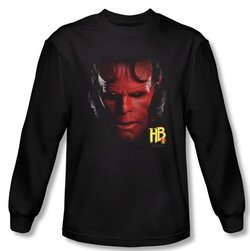 Hellboy II T-shirt The Golden Army Hellboy Head Black Long Sleeve Tee