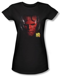 Hellboy II The Golden Army Juniors T-shirt Hellboy Head Black Shirt