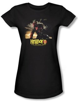 Hellboy II The Golden Army Juniors T-shirt Poster Art Black Shirt