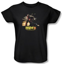 Hellboy II The Golden Army Ladies T-shirt Poster Art Black Shirt