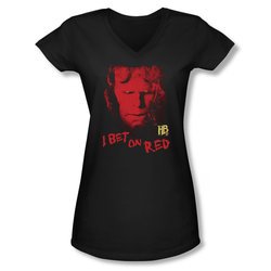 Hellboy II The Golden Army Shirt Juniors V Neck I Bet On Red Black Tee T-Shirt