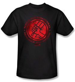 Hellboy II The Golden Army T-shirt BPRD Logo Adult Black Tee Shirt