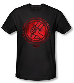 Hellboy II The Golden Army T-shirt BPRD Logo Black Slim Fit Shirt