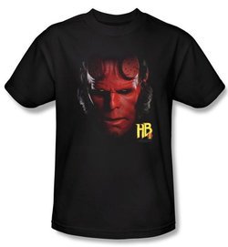 Hellboy II The Golden Army T-shirt Hellboy Head Adult Black Tee Shirt