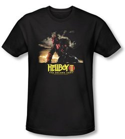 Hellboy II The Golden Army T-shirt Poster Art Black Slim Fit Shirt