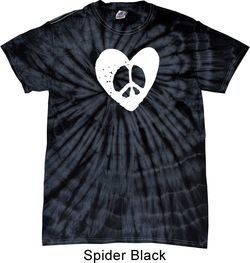 Hippie Heart Peace Spider Tie Dye T-shirt
