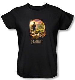 Hobbit Ladies Shirt Movie Unexpected Journey Loyalty Door Black Tee
