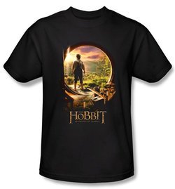 Hobbit Shirt Movie Unexpected Journey Loyalty Door Black Adult Tee