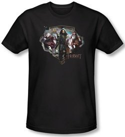 Hobbit Shirt Movie Unexpected Journey Loyalty Dwarves Black Slim Fit