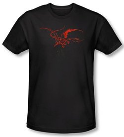 Hobbit Shirt Movie Unexpected Journey Loyalty Smaug Black Slim Fit Tee