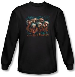Hobbit Shirt Movie Unexpected Journey Misty Goblin Black Long Sleeve