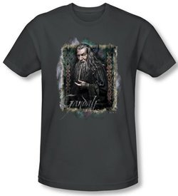Hobbit Shirt Unexpected Journey Loyalty Gandalf Charcoal Slim Fit
