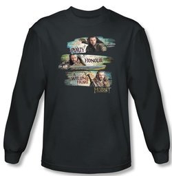 Hobbit Shirt Unexpected Journey Loyalty Honour Charcoal Long Sleeve