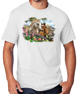 Click to get Hollyhock Horses Equine Adult Tshirt  White