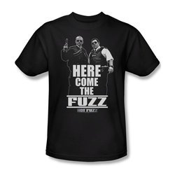 Hot Fuzz Shirt Here Come The Fuzz Adult Black Tee T-Shirt
