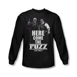 Hot Fuzz Shirt Here Come The Fuzz Long Sleeve Black Tee T-Shirt