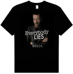 Click to get House Tshirt TV Show Everybody Lies Adult Black Tee