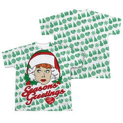 I Love Lucy Holiday Pattern Sublimation Kids Shirt Front/Back Print