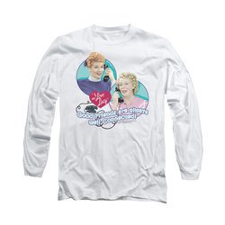 I Love Lucy Shirt Always Connected Long Sleeve White Tee T-Shirt