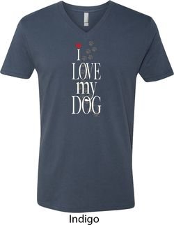 I Love My Dog Mens V-Neck Shirt