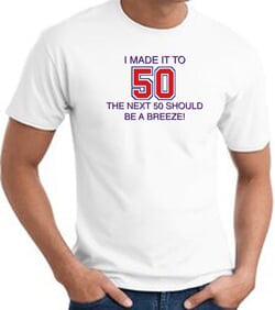 Click to get I MADE IT TO 50 Funny Fifty 50th Birthday Present TShirt  White