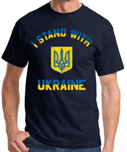 Click to get I Stand With Ukraine Navy Blue Tshirt  Unisex Adult Sizes