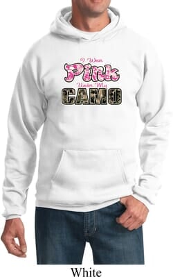 Click to get I Wear Pink Under My Camo Adult Hoody