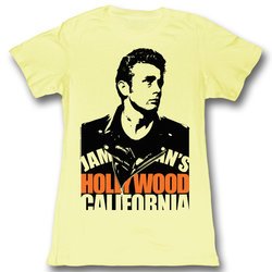 James Dean Juniors Shirt California Yellow Tee T-Shirt