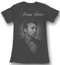 James Dean Juniors T-shirt Actor Again Black Tee Shirt