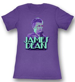 James Dean Juniors T-shirt Bro Again Purple Tee Shirt