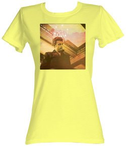 James Dean Juniors T-shirt Kicked Back Yellow Tee Shirt