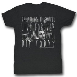 James Dean Shirt Die Today Adult Black Tee T-Shirt