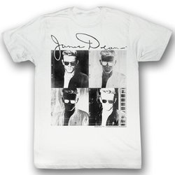 James Dean T-shirt Actor 4Play Adult White Tee Shirt