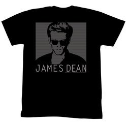 James Dean T-shirt Actor Striped Up Dean Adult Black Tee Shirt