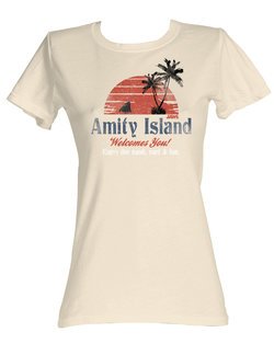 Jaws Juniors T-shirt Amity Island Dirty White Tee Shirt