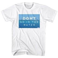 Jaws Shirt Blue Don't Go In The Water White T-Shirt