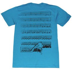 Jaws Shirt Jaw Music Notes Adult Turquoise Tee T-Shirt