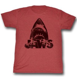 Jaws Shirt Jaws Adult Heather Red Tee T-Shirt