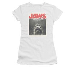 Jaws Shirt Juniors Block Classic Fear White T-Shirt