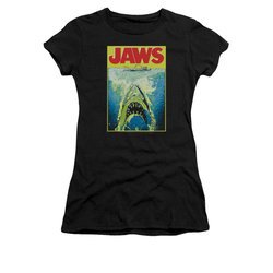 Jaws Shirt Juniors Bright Black T-Shirt